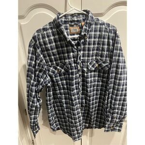 C.E. Schmidt Workwear Shirt Men’s L Blue Plaid Flannel Long Sleeve Western